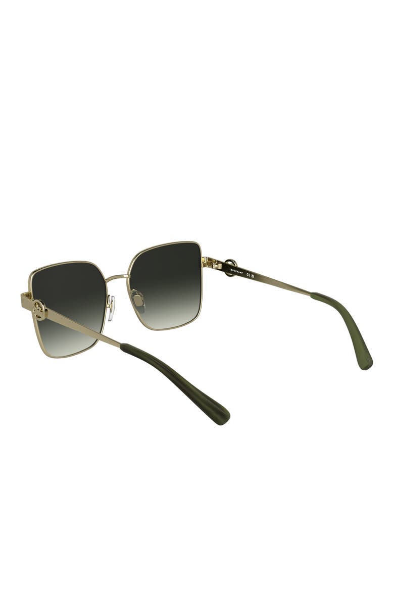 Medallion 56mm Butterfly Sunglasses, Alternate, color, GOLD/ GRADIENT KHAKI