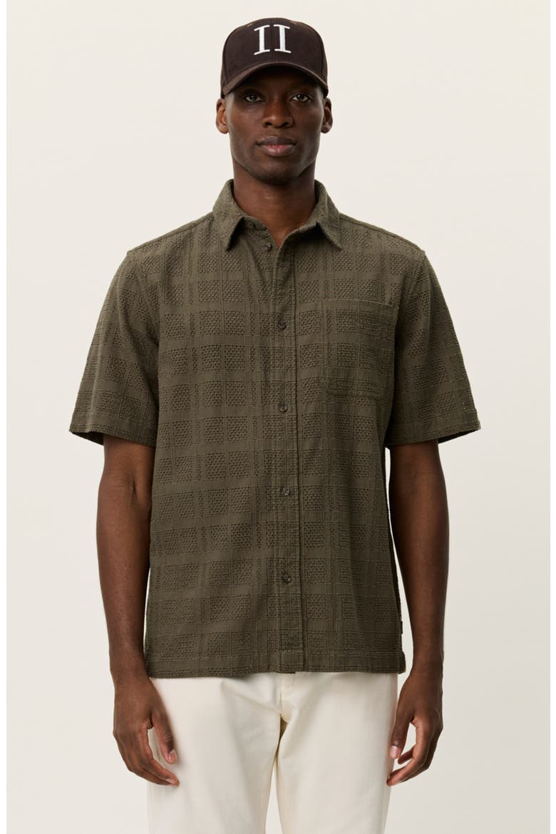 Charlie Short Sleeve Button-Up Shirt, Alternate, color, OLIVE NIGHT