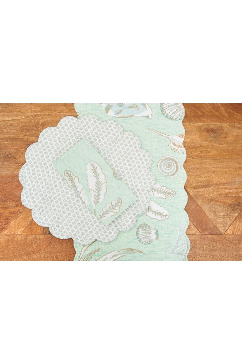 Breezy Shores Cotton Reversible Cloth Napkin Set of 6, Alternate, color, Green