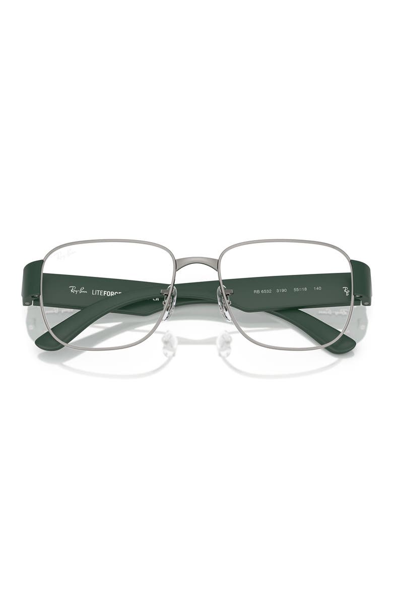 55mm Square Optical Glasses, Alternate, color, GUNMETAL