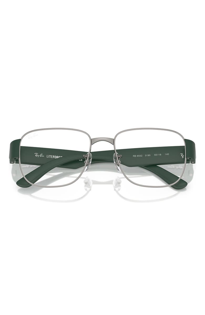 Ray-Ban 55mm Square Optical Glasses, Alternate, color, Gunmetal