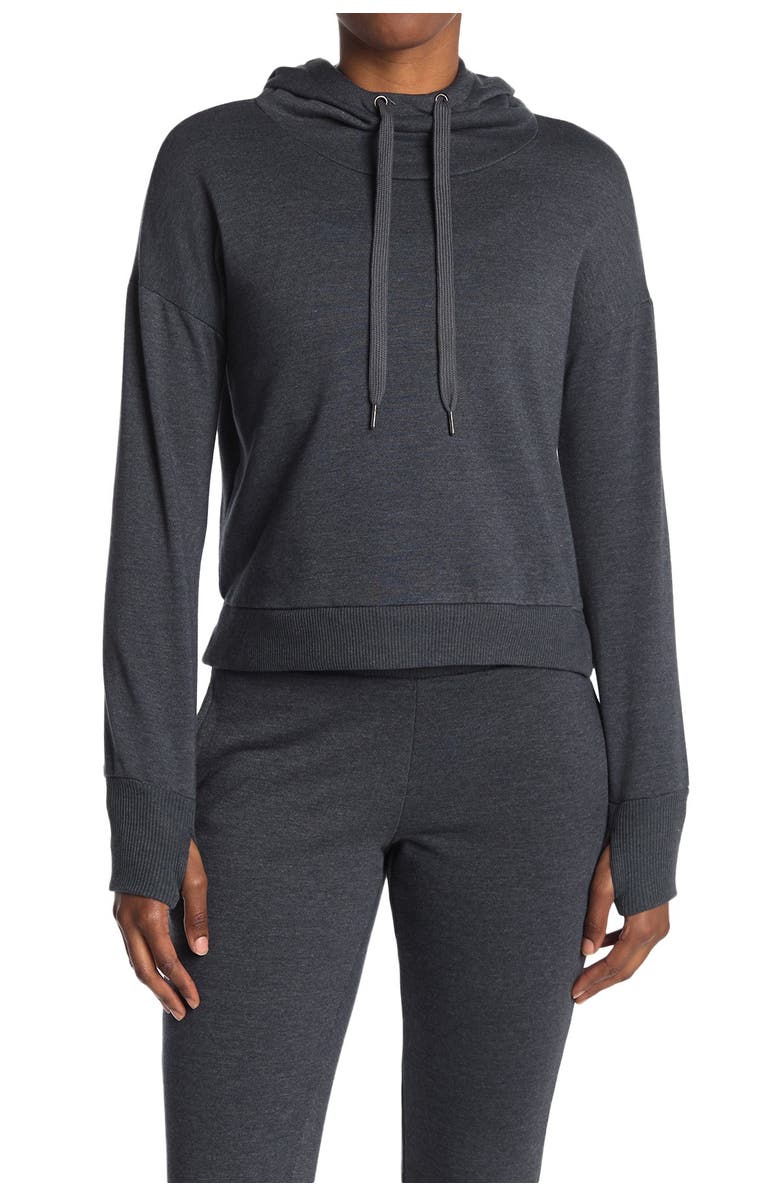 90 DEGREE BY REFLEX Stone Washed Cropped Hoodie, Main, color, 