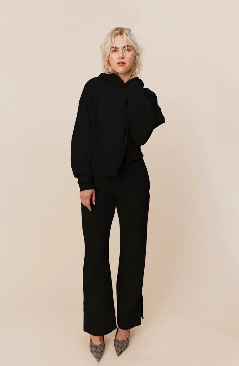 Ocio Organic Cotton Teddy Flare Pant, Alternate, color, Black