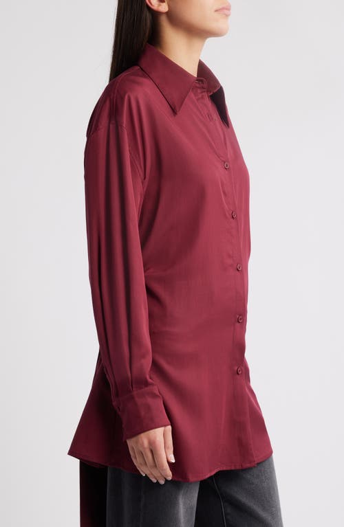 Pixie Market Tunic Shirt In Burgundy