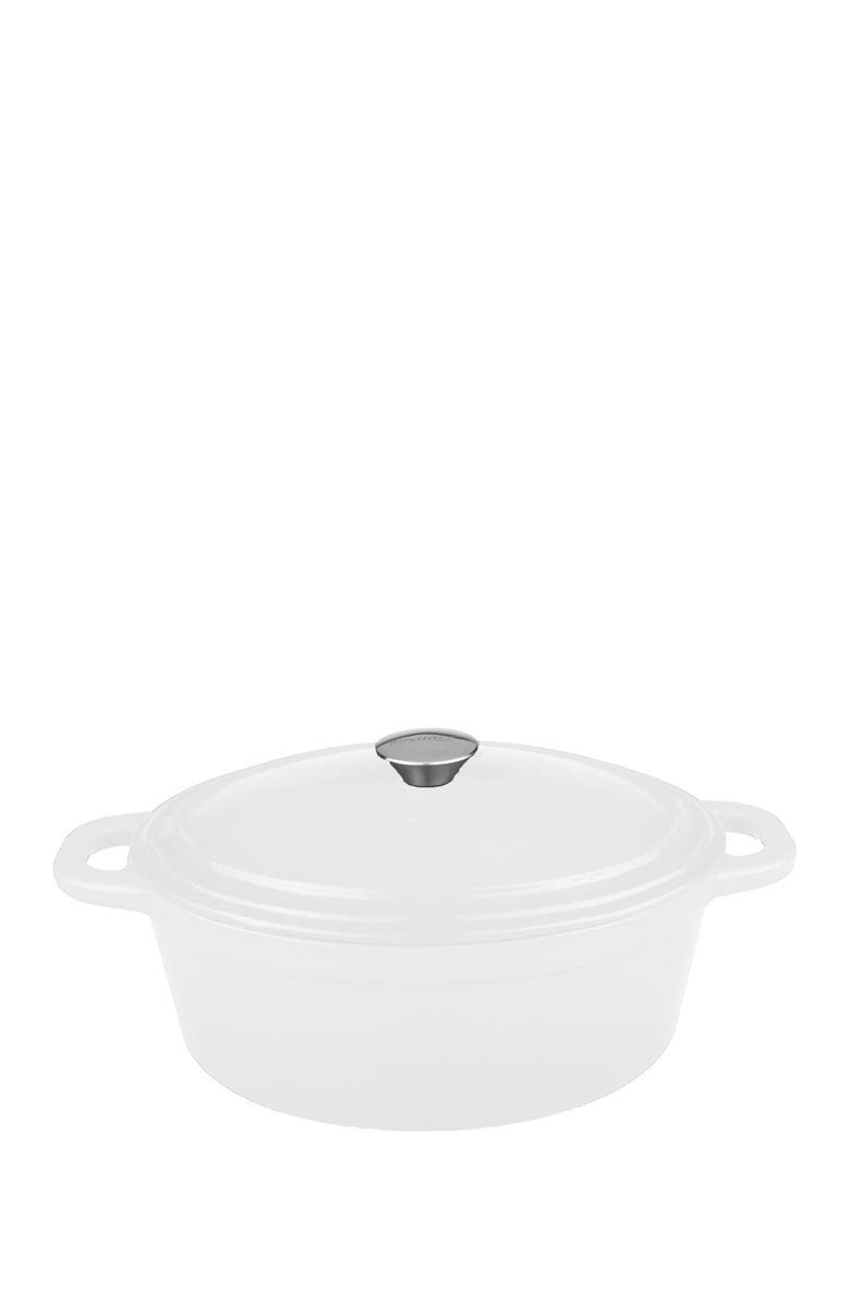 BergHOFF White Neo 8 Qt Cast Iron Covered Casserole Dish, Main, color, White