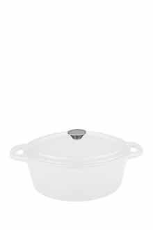 White Neo 8 Qt Cast Iron Covered Casserole Dish