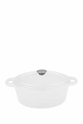 White Neo 8 Qt Cast Iron Covered Casserole Dish
