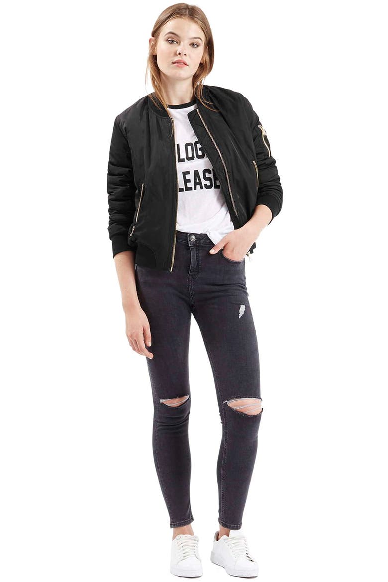 MA1 Bomber Jacket, Alternate, color, BLACK