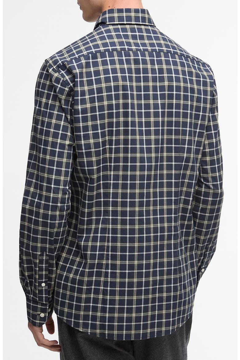 Bramham Tailored Fit Plaid Cotton Button-Down Shirt, Alternate, color, NAVY