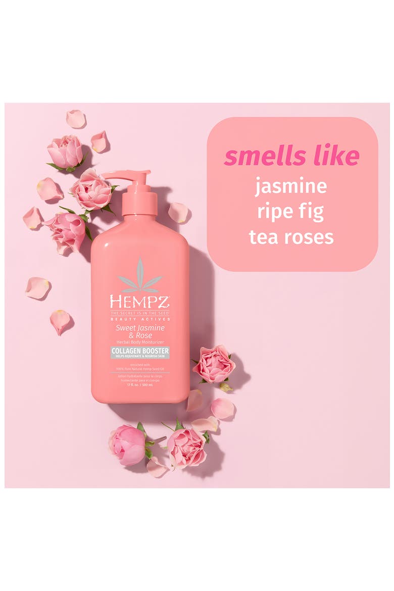 Beauty Actives Sweet Jasmine & Rose Herbal Body Moisturizer with Collagen Booster, Alternate, color, NO COLOR
