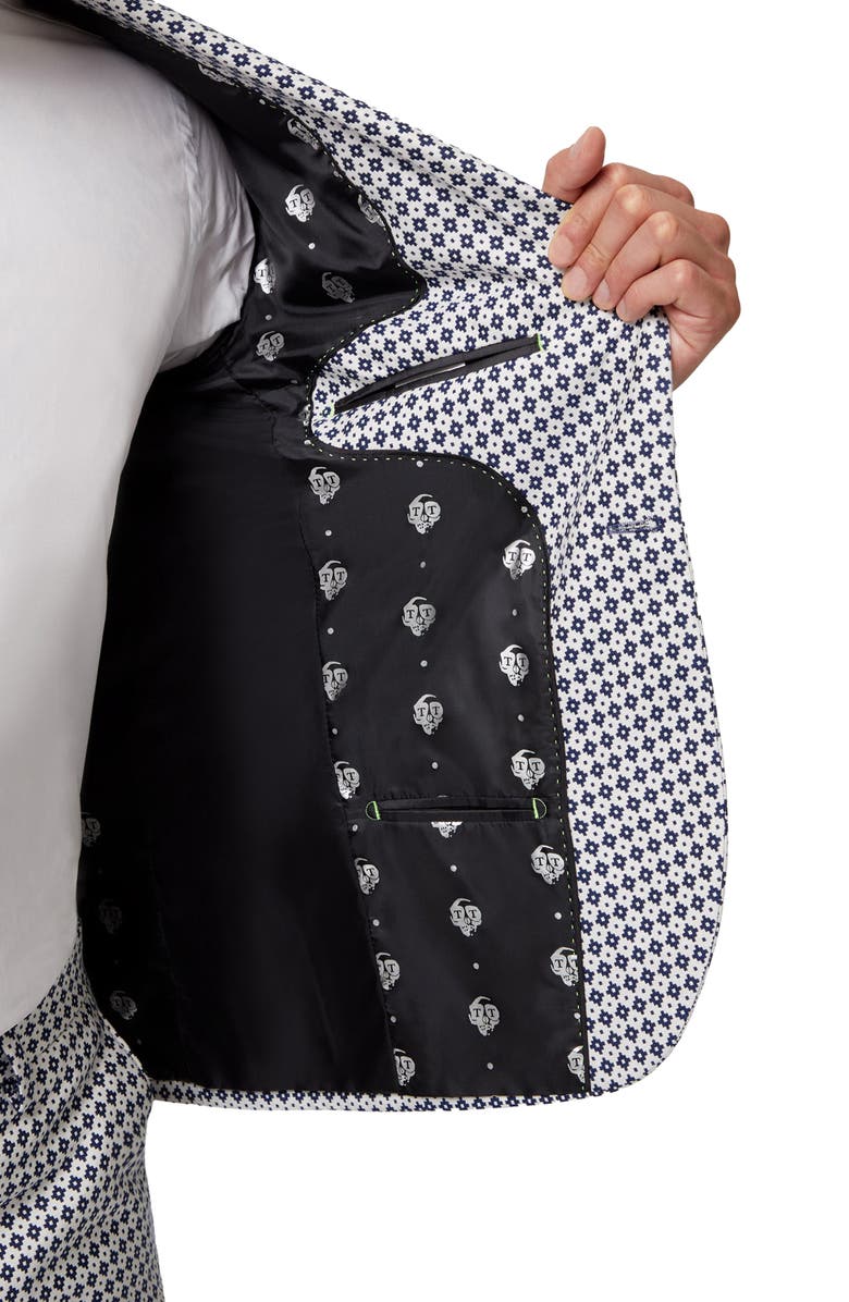 Twisted Tailor Siorek Slim Fit White Jacquard Suit Jacket, Alternate, color, 
