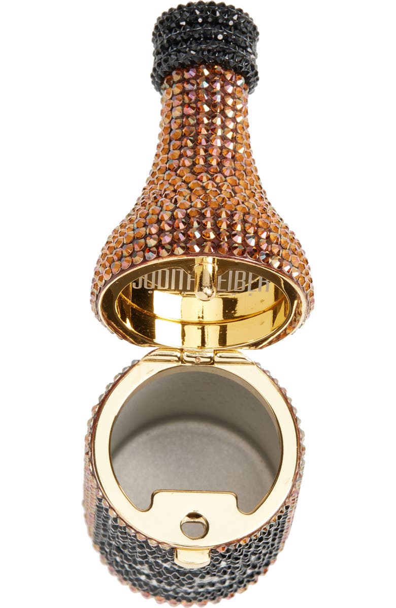 JUDITH LEIBER COUTURE Mini Crystal Bottle Pillbox, Alternate, color, Champagne Brown Mult
