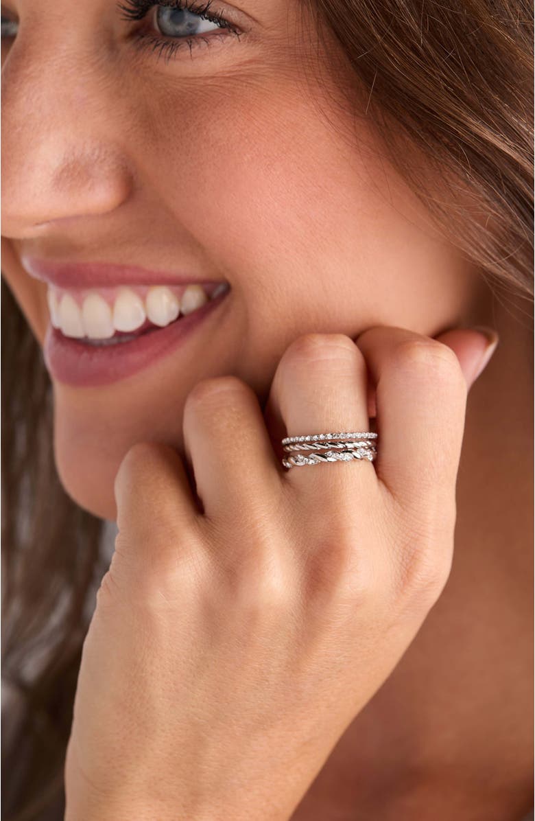 Alex and Ani Rope Stacking Texture Ring Set of 3, Alternate, color, Silver