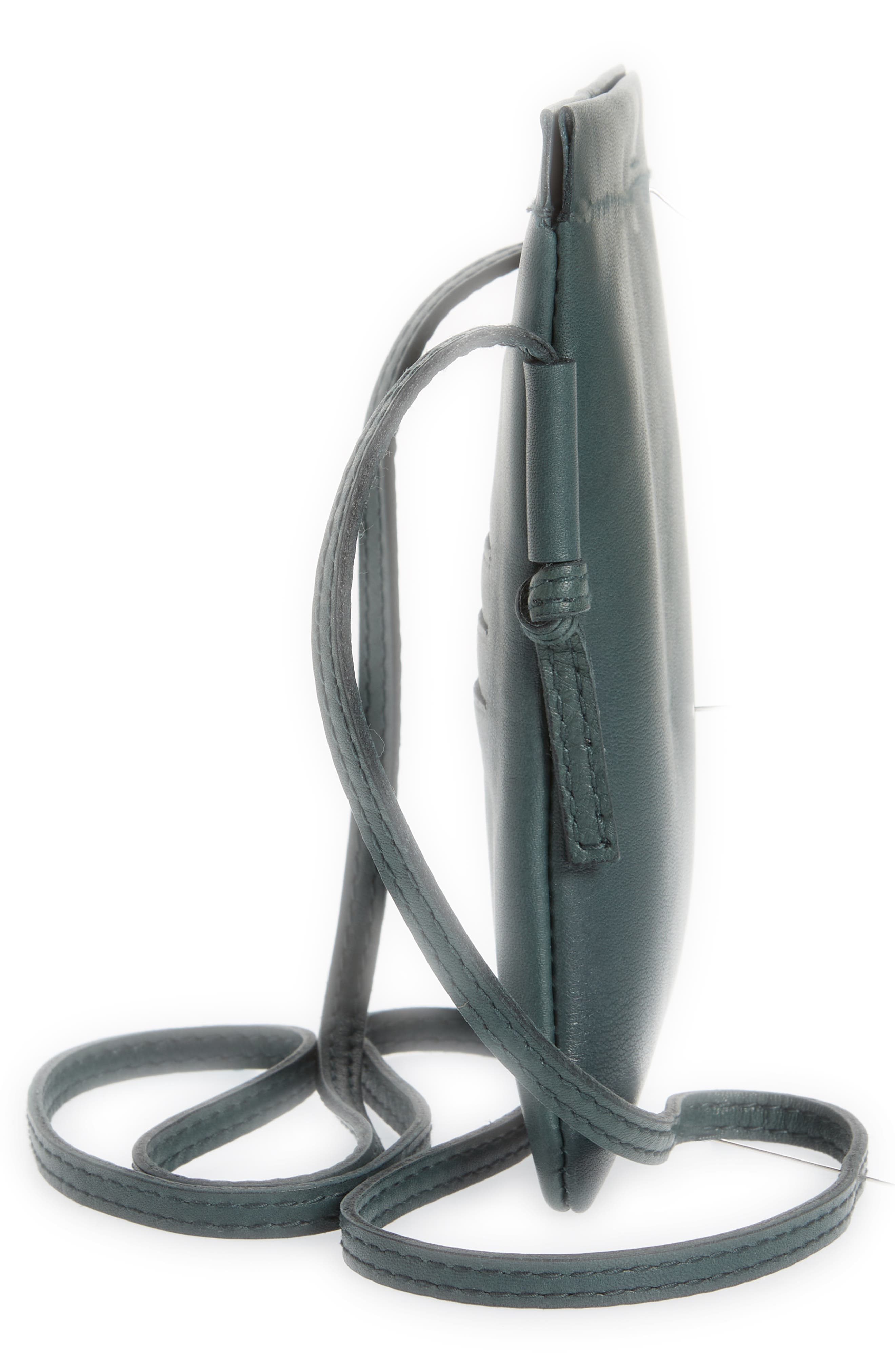The Smartphone Leather Crossbody Bag, Alternate, color, MIDNIGHT GREEN
