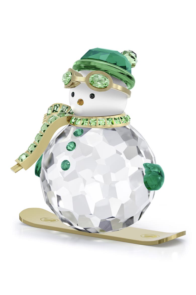 Dulcis Holiday Cheers Snowman Ornament, Main, color, GREEN