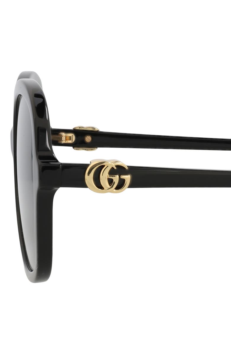 Gucci 56mm Butterfly Sunglasses, Alternate, color, Black Black Grey