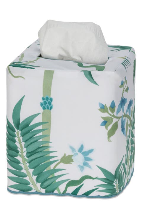 Palmyra Leaf Print Tissue Box Cover