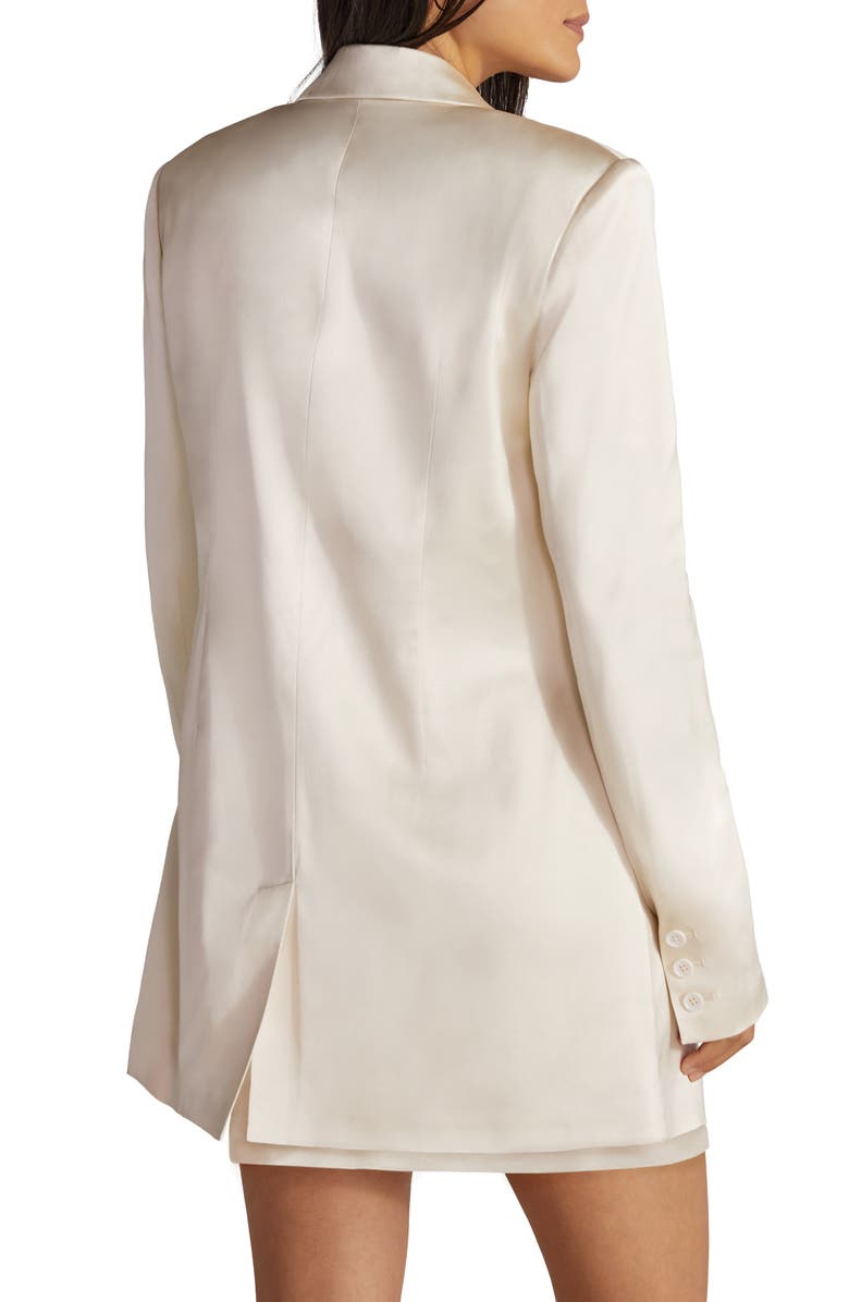 Favorite Daughter The Break Up Stretch Satin Blazer, Alternate, color, Ivory