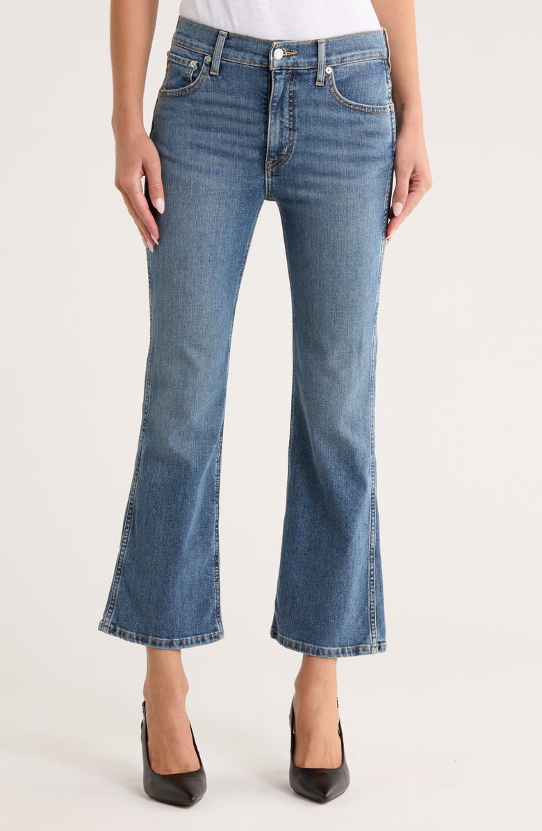 ÉTICA Anya High Waist Crop Modern Flare Leg Jeans, Main, color, Fairhaven