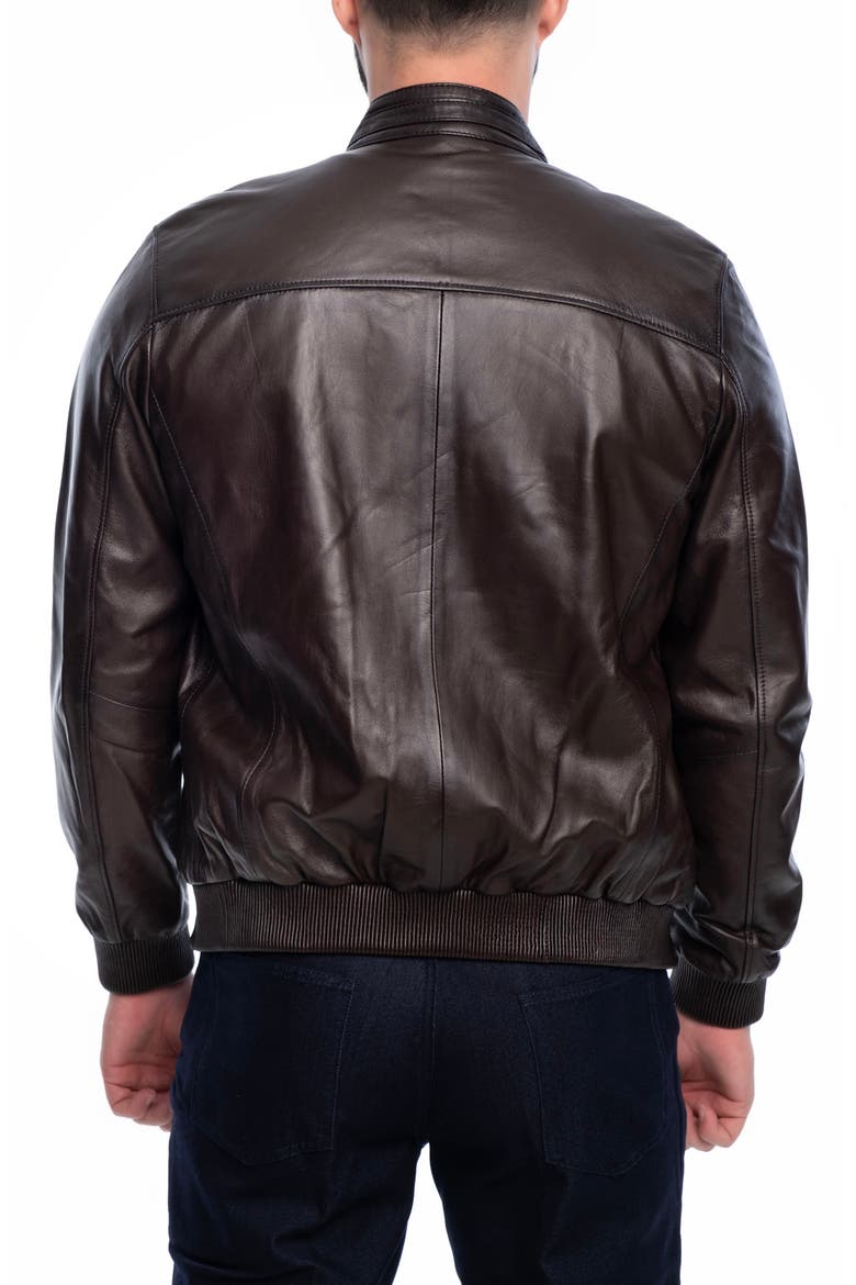Larue Leather Jacket, Alternate, color, DARK BROWN