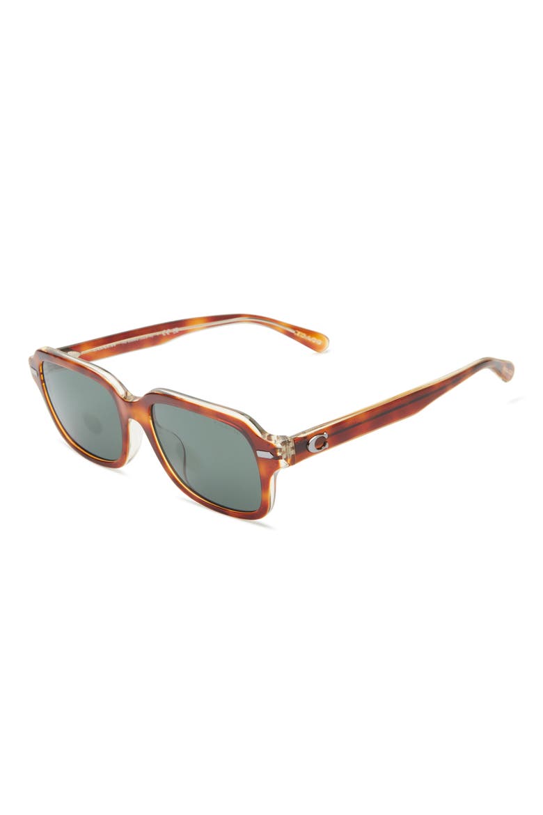 56mm Square Sunglasses, Alternate, color, GREEN TORT