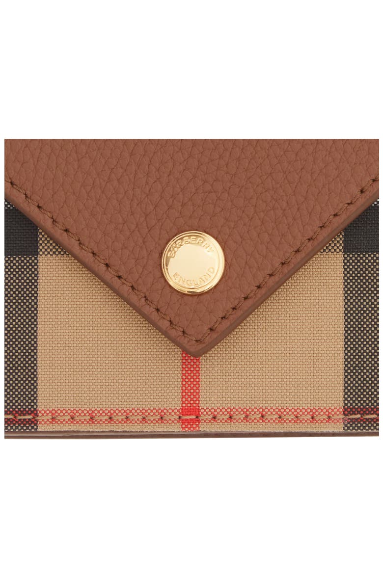 Jade Vintage Check Card Case on a Chain, Alternate, color, TAN