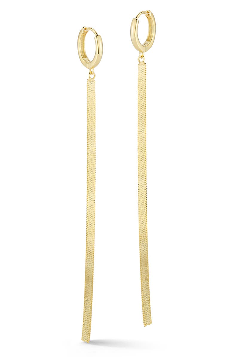 GLAZE JEWELRY 14K Gold Plated Sterling Silver Chain Drop Huggie Earrings, Main, color, 