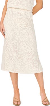 Halogen® Lace Pull-On Midi Skirt