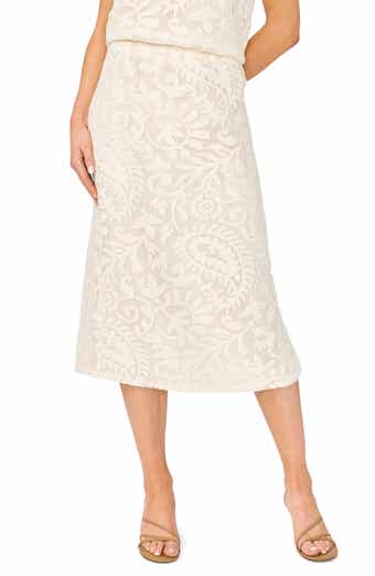 Lace Pull-On Midi Skirt