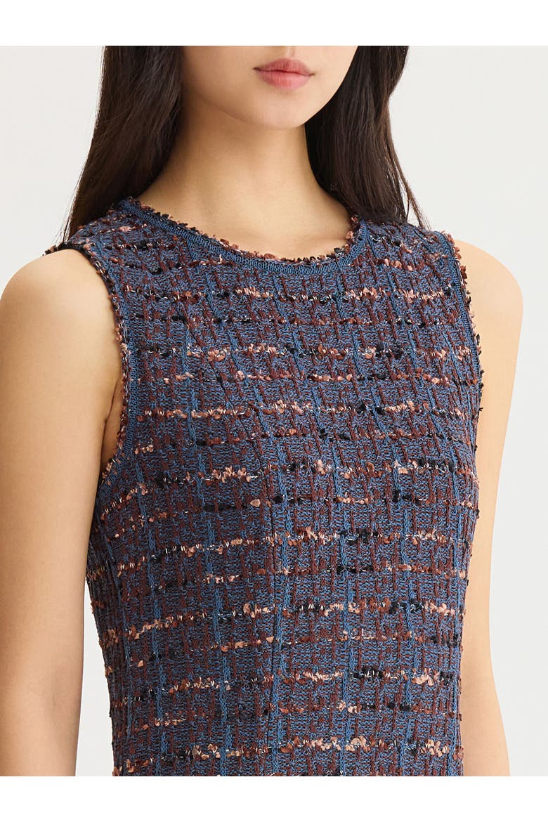 Sleeveless A-Line Ribbon Knit Maxi Dress, Alternate, color, Mahogany/Stardust/Charmeuse