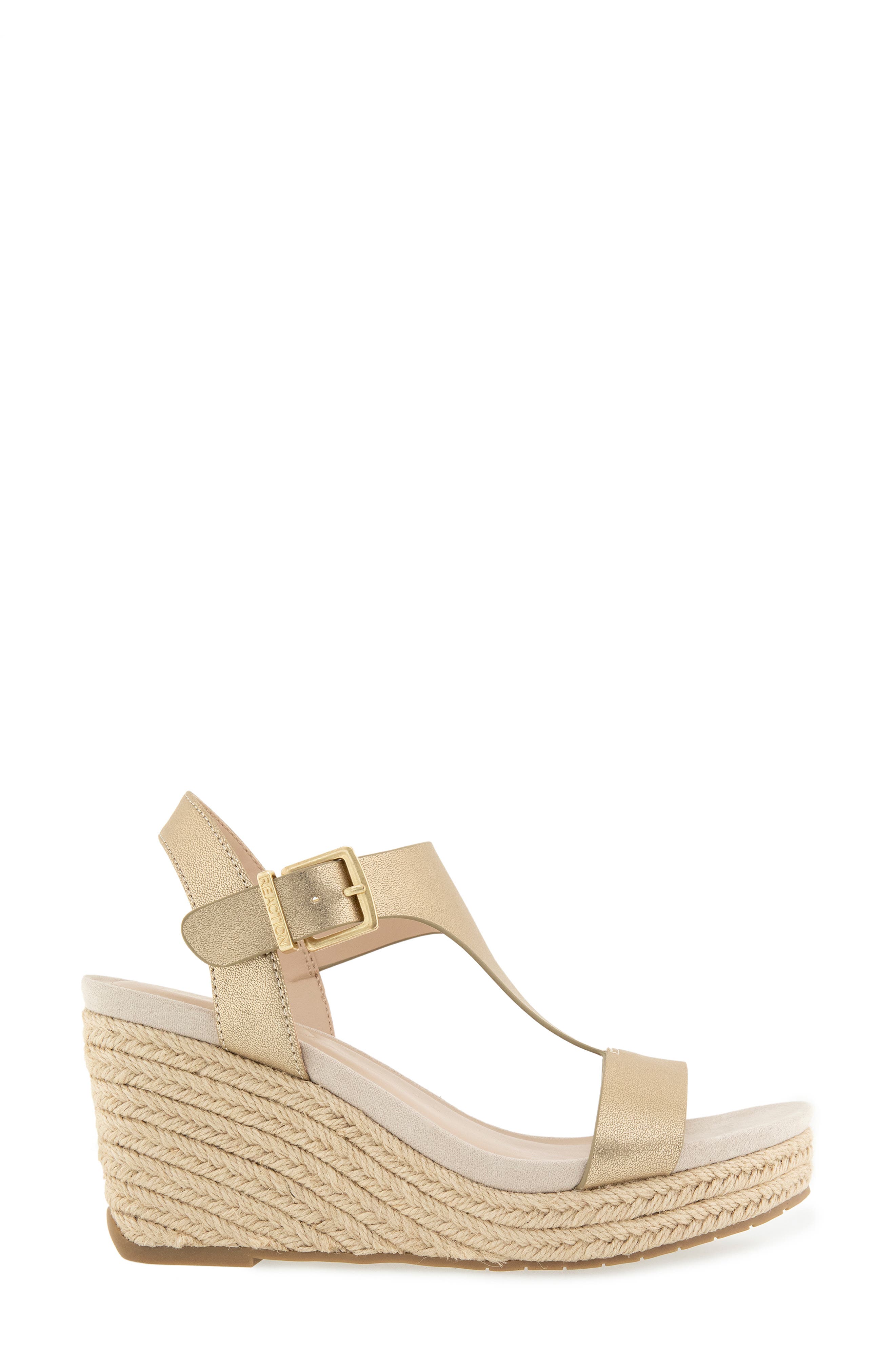 Reaction Kenneth Cole Card Platform Wedge Sandal, Alternate, color, Soft Gold