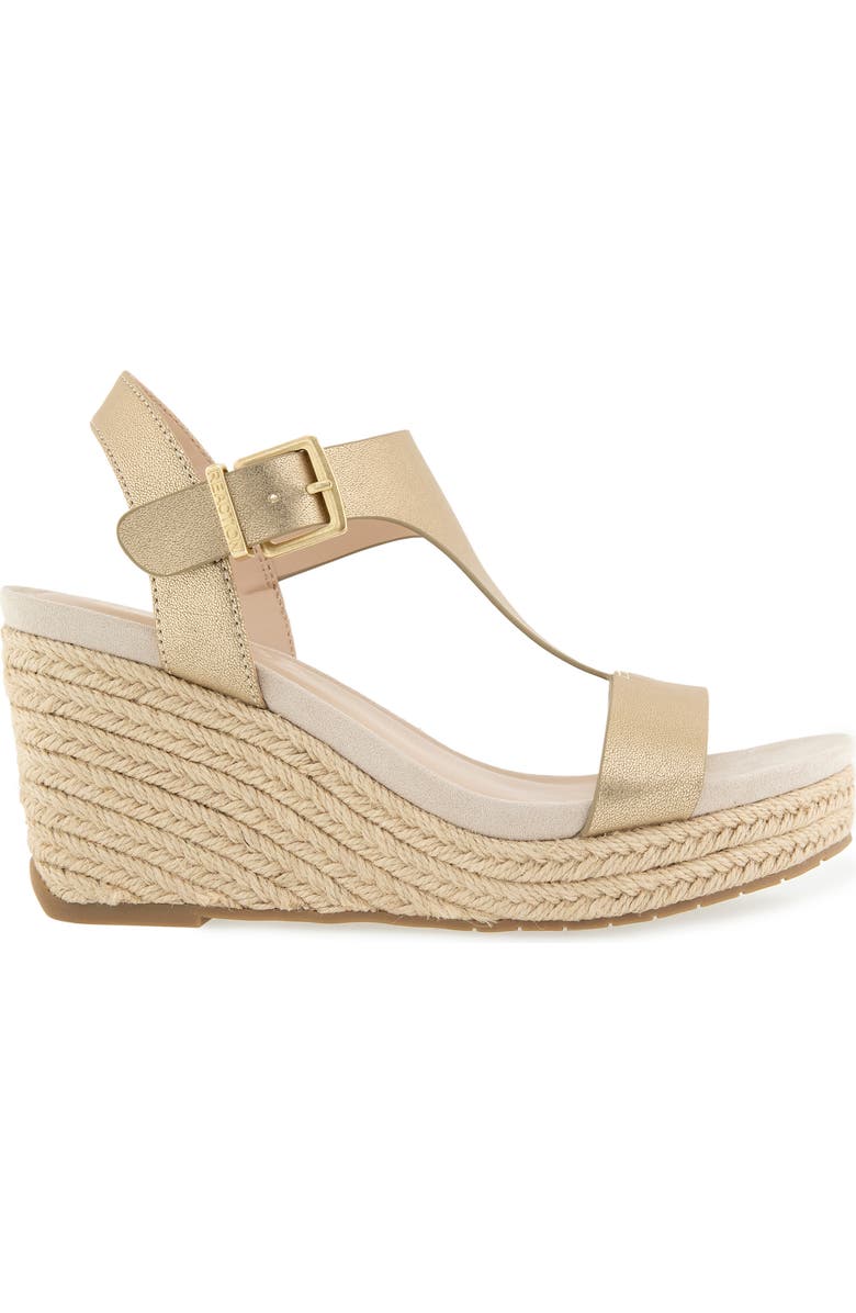 Reaction Kenneth Cole Card Platform Wedge Sandal, Alternate, color, Soft Gold