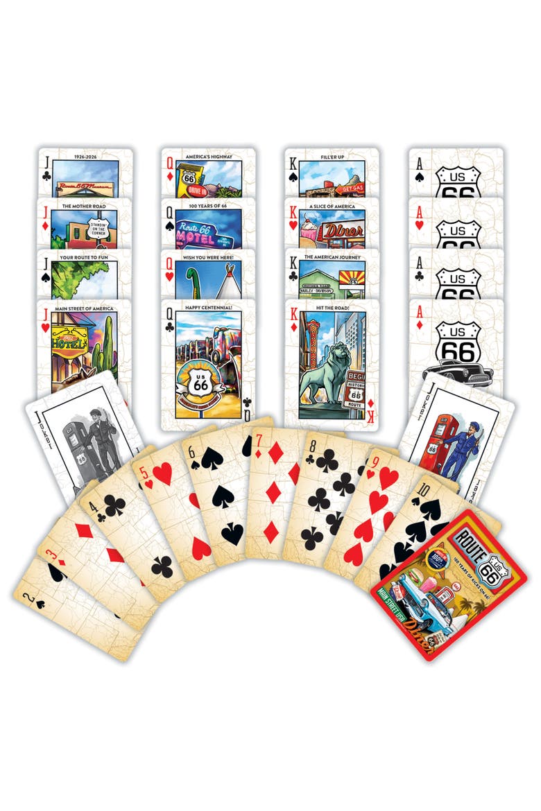 Route 66 Playing Cards, Alternate, color, Multicolor