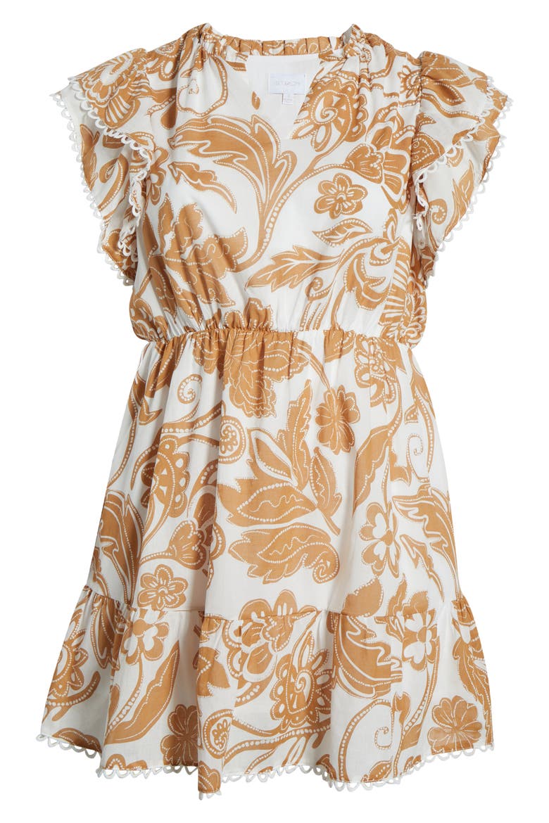 Nadya Floral Eriny Cotton Dress, Alternate, color, WHITE/ BISCUIT