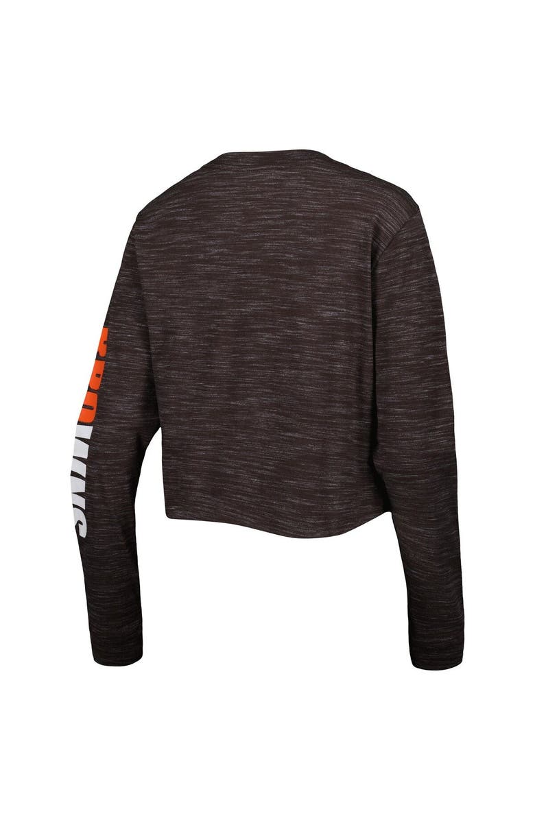 New Era Women's New Era Brown Cleveland Browns Crop Long Sleeve T-Shirt, Alternate, color, Brown