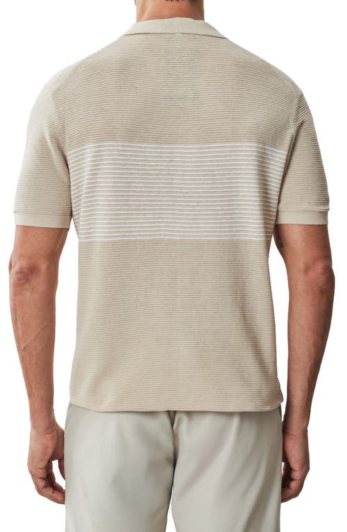 Robert Barakett Orion Open Collar Sweater Polo In Tan