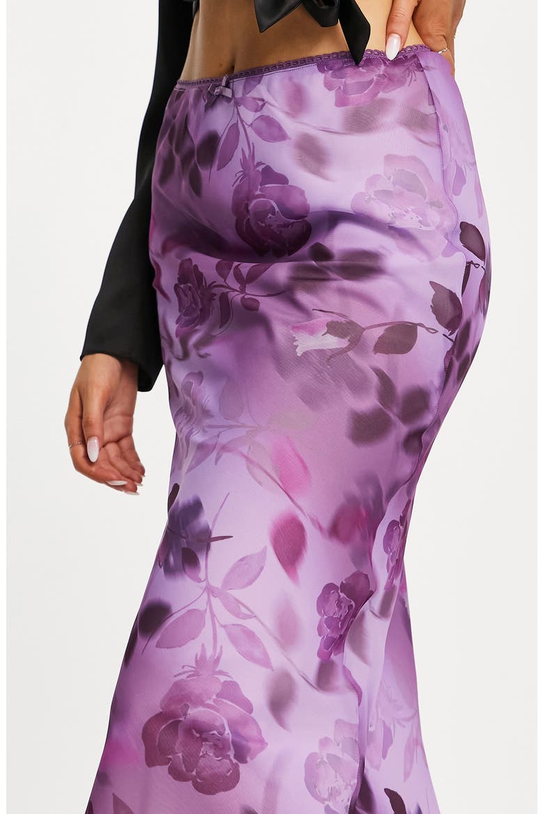 Floral Midi Slip Skirt, Alternate, color, PURPLE