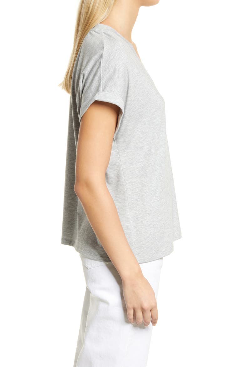 Kauai V-Neck T-Shirt, Alternate, color, SILVER STREAK HEATHER