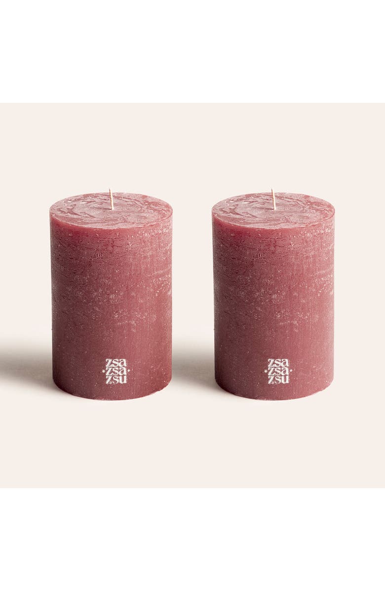 Zsa Zsa Zsu Deurne Pillar Candle 5 in Set of 2, Main, color, Brick