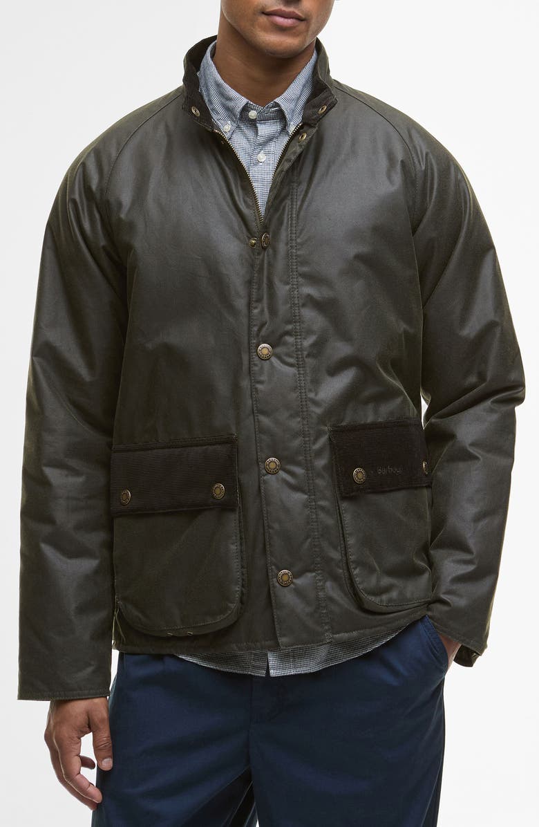 Barbour Cordhill Waxed Cotton Jacket, Main, color, Archive Olive