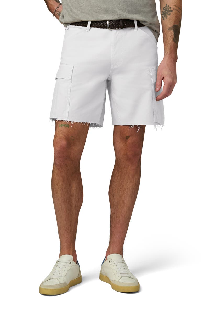 Joe's McArthur Raw Hem Cargo Shorts, Main, color, White