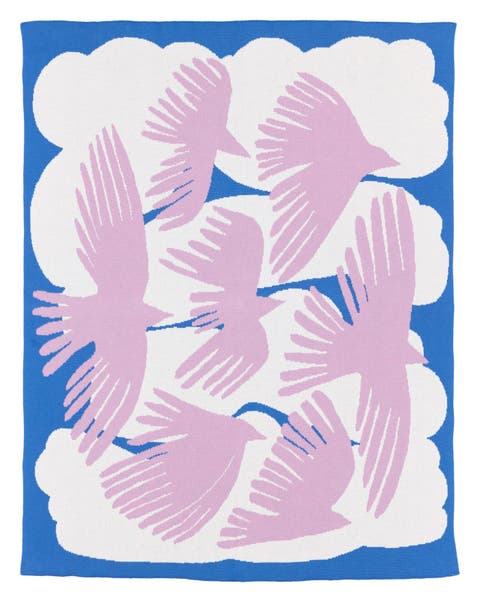 Crows Knit Throw Blanket