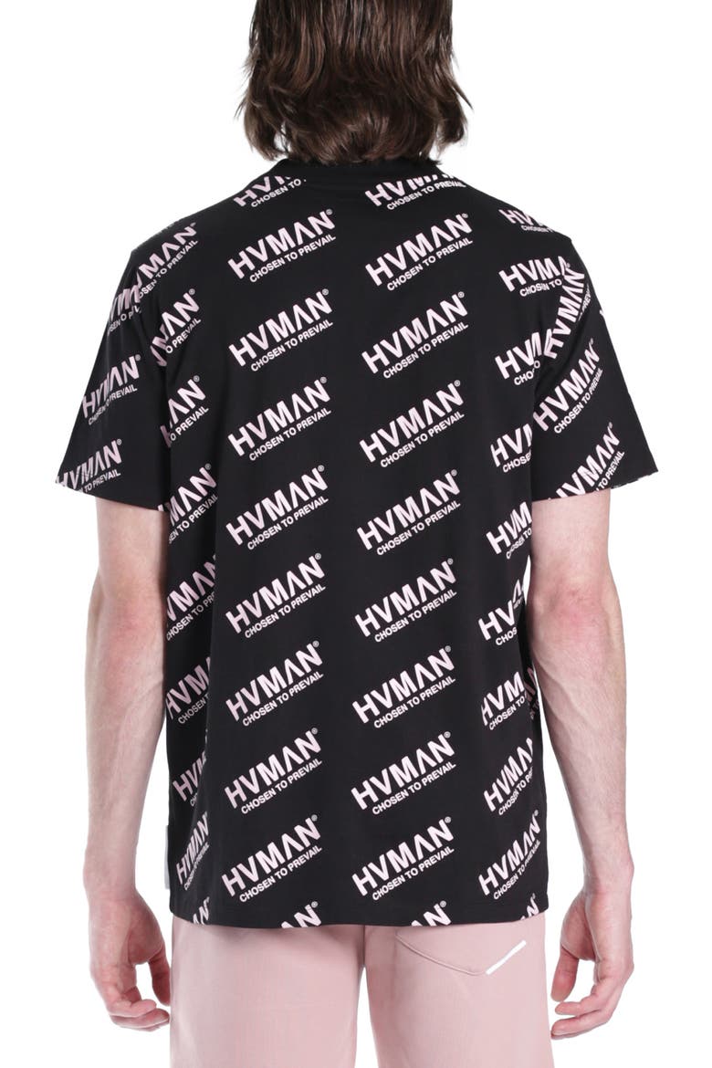 Cotton Logo Print T-Shirt, Alternate, color, BLACK/ DUSTY PINK