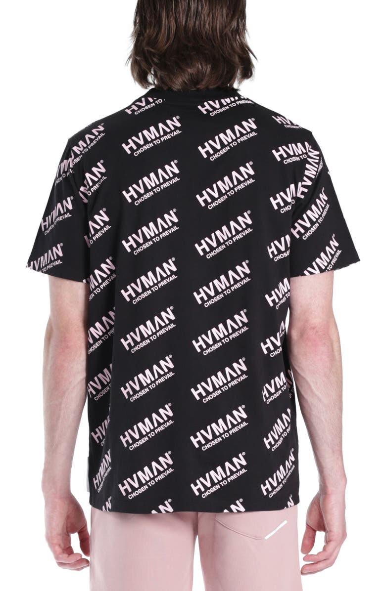 HVMAN Cotton Logo Print T-Shirt, Alternate, color, Black/ Dusty Pink