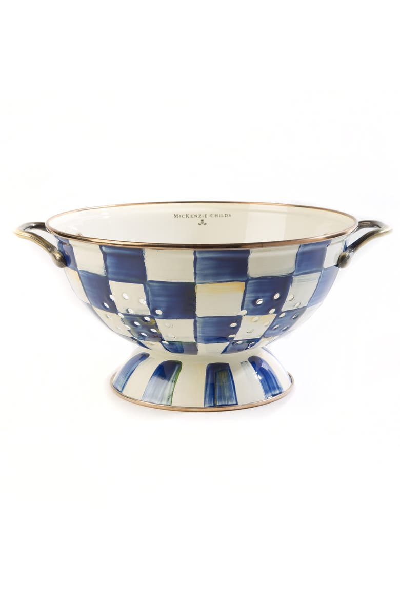 MACKENZIE CHILDS Royal Check Large Colander, Main, color, 