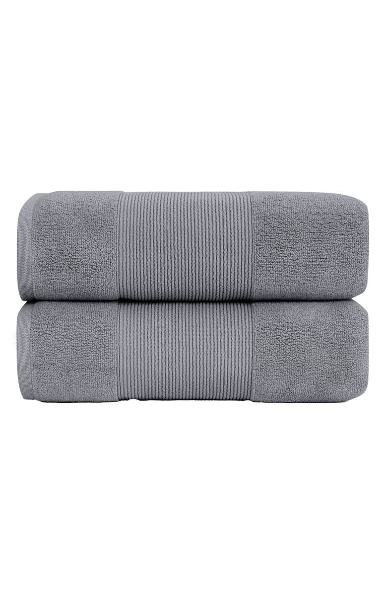 Modern Threads Air Cloud Oversized Bath Sheet - Set of 2 - White, Main, color, Charcoal
