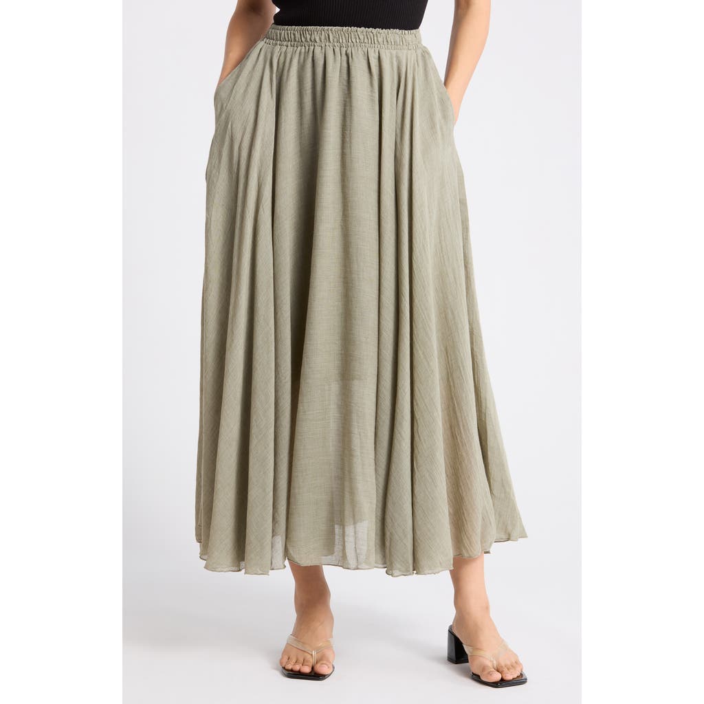 MAX STUDIO Gauze Skirt in Ht Moss at Nordstrom Rack, Size Large