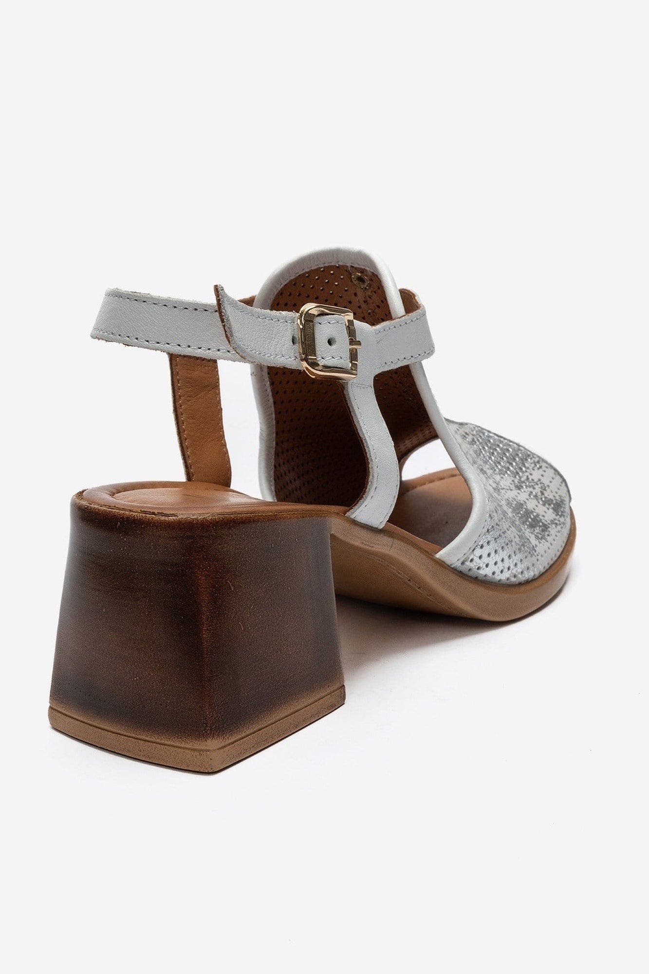 Janelle Leather Block Heel Sandal, Alternate, color, White Glitter