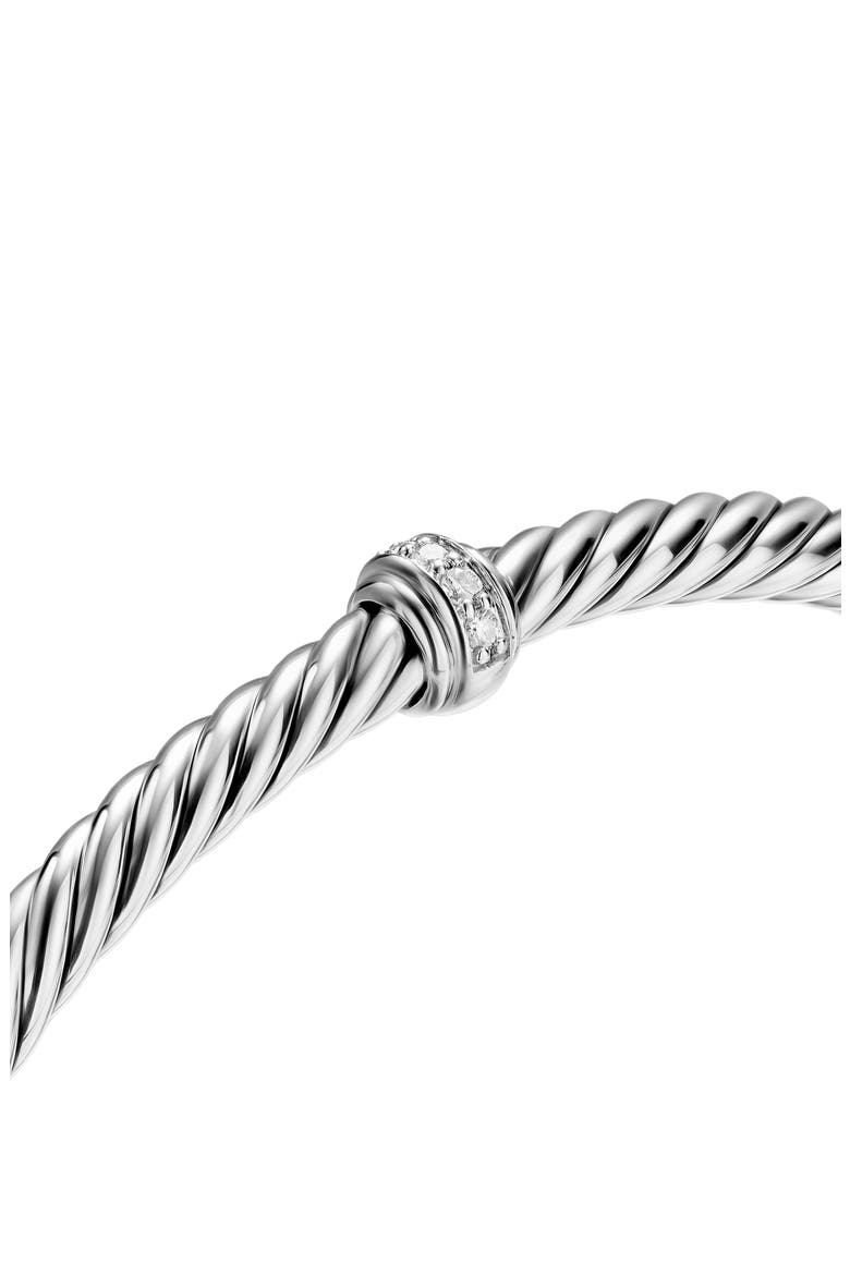 Cable Flex Station Bracelet in Sterling Silver with Diamonds, 4mm, Alternate, color, DIAMOND