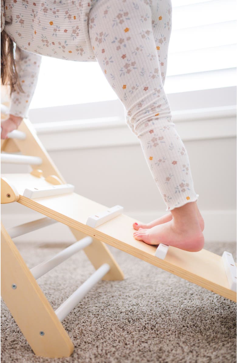 Poppyseed Play Foldable Montessori Climbing Triangle & Ramp, Alternate, color, White